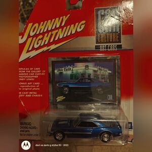 Johnny Lightning Blue Die-Cast Car